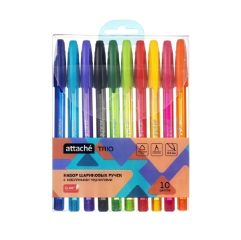Գունավոր գրիչներ Attache Trio 10 գույն 0,5մմ 2142858 