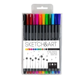 Գունավոր գրիչներ B&V Sketch&Art 0,4 մմ 12 գույն