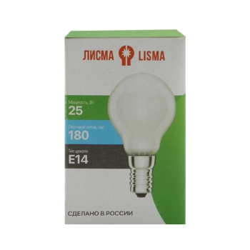 Լամպ Лисма E14 25W անփայլ 