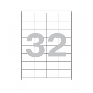Թուղթ Promega Label 70х28,5 մմ 32 բաժին  100 թերթ ||Этикетки самоклеящиеся Promega label 52,5х35 мм 32 штуки на листе белые 100 листов в упаковке