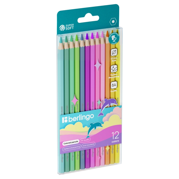 Մատիտ Berlingo SuperSoft Pastel 12գույն ||Карандаши цветные пастельные Berlingo 