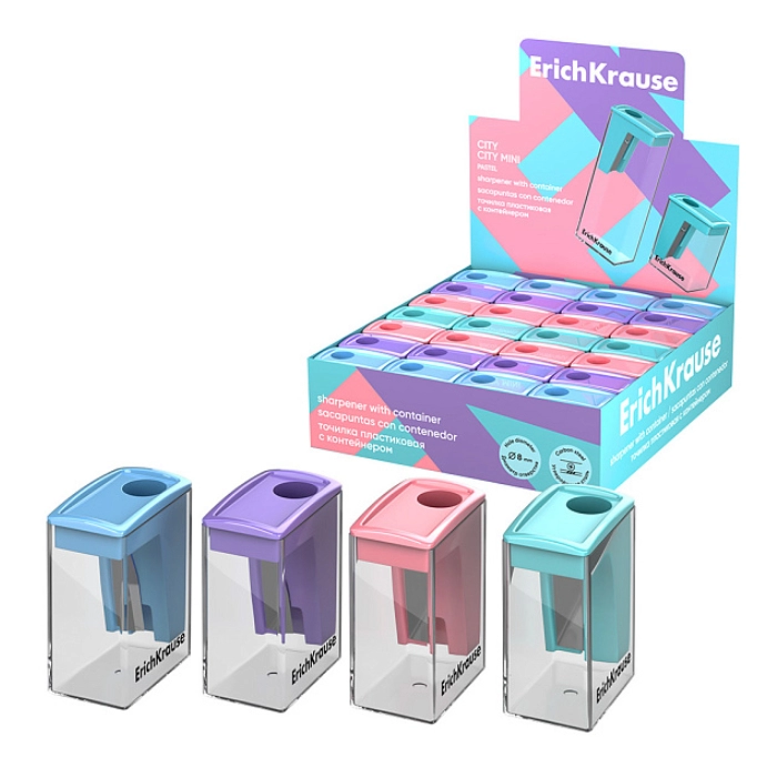 Սրիչ ErichKrause City Mini Pastel 61277 ||Точилка  ErichKrause City Mini Pastel 61277