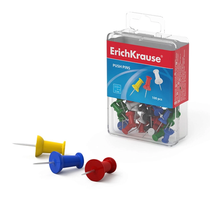 Կոճգամ գունավոր ErichKrause Classic 100 հատ 19749 ||Кнопки цветные ErichKrause Classic 100 шт. 19749