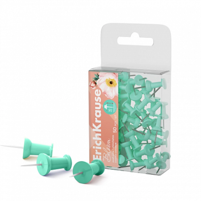 Կոճգամ ErichKrause Pastel Bloom 50 հատ 62054 ||Кнопки ErichKrause Pastel Bloom 50 шт. 62054 ||Push pins ErichKrause Pastel Bloom 50 pcs 62054
