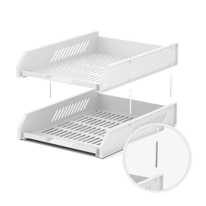 Դարակ պլաստմասե ErichKrause Classic 2 հարկ 55540 ||Лоток для бумаг и журналов ErichKrause Classic пластиковый 2 секции 55540