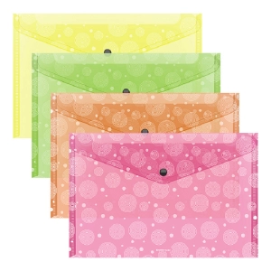 Թղթապանակ կոճակով ErichKrause Neon Dots A4 61160 ||Папка-конверт на кнопке пласт. ErichKrause Neon Dots A4 61160 ||Envelope folder on the button ErichKrause Neon Dots A4 61160