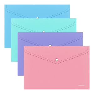 Թղթապանակ կոճակով ErichKrause Diagonal Pastel A4 52916 ||Папка-конверт на кнопке ErichKrause Diagonal Pastel A4 52916 ||Envelope folder on the button ErichKrause Diagonal Pastel A4 52916 