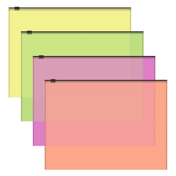 Թղթապանակ զիպով ErichKrause® Fizzy Neon A4 47070 ||Zip-пакет пластиковый ErichKrause Fizzy Neon A4 47070