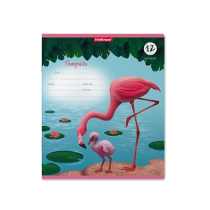 Տետր վանդակավոր ErichKrause Flamingo 12 թերթ 54183 ||Тетрадь в клетку ErichKrause Flamingo 12 листов 54183 ||Notebook cages ErichKrause Flamingo 12 sheets 54183