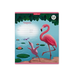 Տետր վանդակավոր ErichKrause Flamingo 12 թերթ 54183 ||Тетрадь в клетку ErichKrause Flamingo 12 листов 54183 ||Notebook cages ErichKrause Flamingo 12 sheets 54183