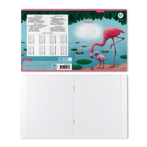 Տետր վանդակավոր ErichKrause Flamingo 12 թերթ 54183 ||Тетрадь в клетку ErichKrause Flamingo 12 листов 54183 ||Notebook cages ErichKrause Flamingo 12 sheets 54183