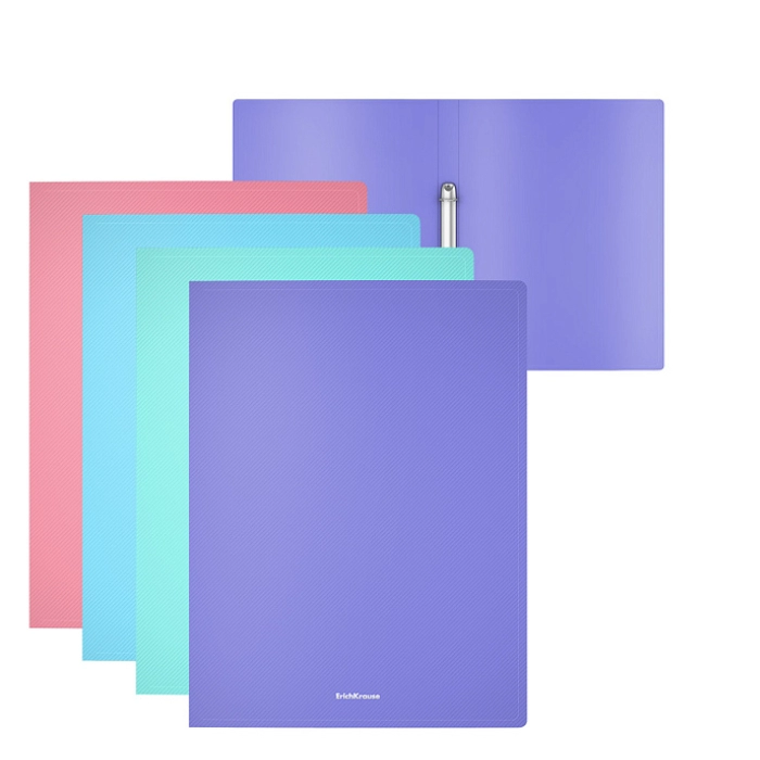 Թղթապանակ ErichKrause Diagonal Pastel 2 օղակ 49977 ||Папка на 2 кольцах пластиковая ErichKrause Diagonal Pastel 24мм A4 49977