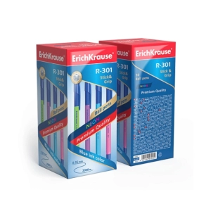 Գրիչ կապույտ գնդիկավոր ErichKrause R-301 Stick&Grip Neon 0.7 42751 ||Ручка шариковая ErichKrause R-301 Stick&Grip Neon 0.7 цвет чернил синий 42751