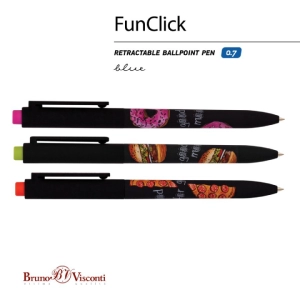 Գրիչ գնդիկավոր B&V FunClick կապույտ 0,7մմ 20-0297/04 ||Ручка шариковая B&V FunClick синяя 0,7мм 20-0297/04 ||Ballpoint pen B&V FunClick blue 0,7mm 20-0297/04