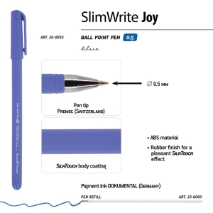 Գրիչ գնդիկավոր B&V SlimWrite կապույտ 0,5մմ 20-0053 ||Ручка шариковая B&V SlimWrite синяя 0,5мм 20-0053 ||Ballpoint pen B&V SlimWrite blue 0,5mm 20-0053