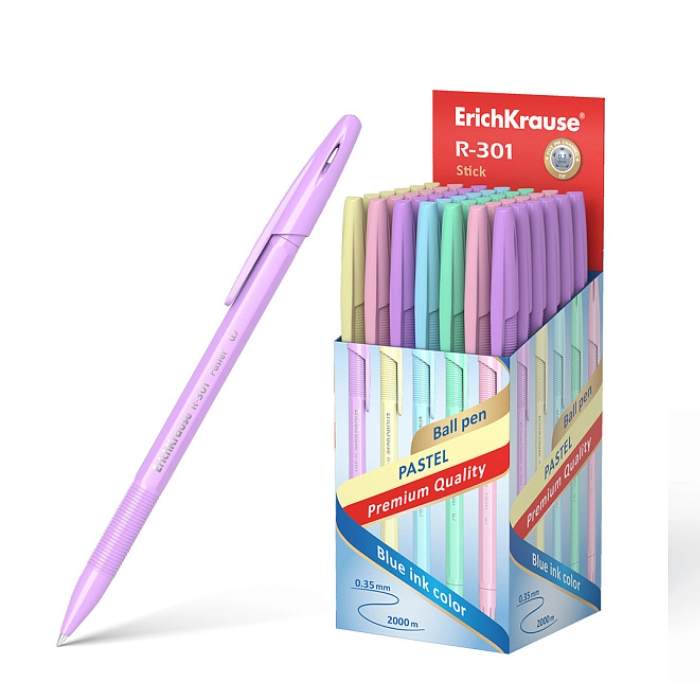 Գրիչ գնդիկավոր կապույտ ErichKrause Stick Pastel 0.7մմ 55387 ||Ручка шариковая синяя ErichKrause Stick Pastel 0.7мм 55387