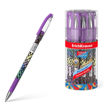 Ручка шариковая ErichKrause ColorTouch Stick Purple Python 0.7, цвет чернил синий 50743