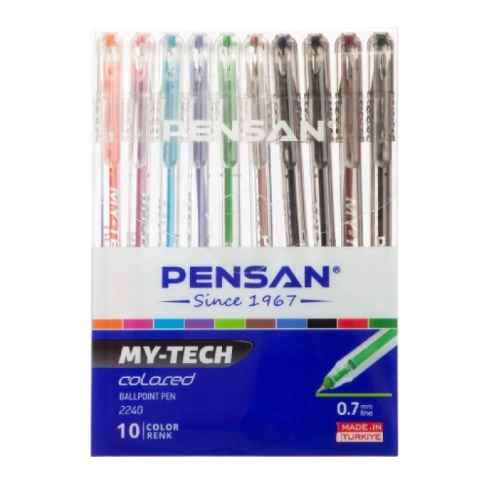 Գրիչ գնդիկավոր Pensan My-Tech 0,5մմ 10գույն 1886242 ||Набор шариковых ручек Pensan My-Tech 0,5мм 10 цветов ||Ballpoint Pen Pensan My-Tech Set in 0,5mm 10 Colors 