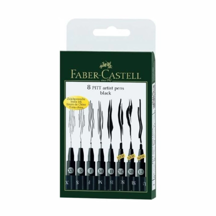Լայներների հավաքածու Faber-Castell 8 հատ ||Набор капиллярных ручек Faber-Castell 
