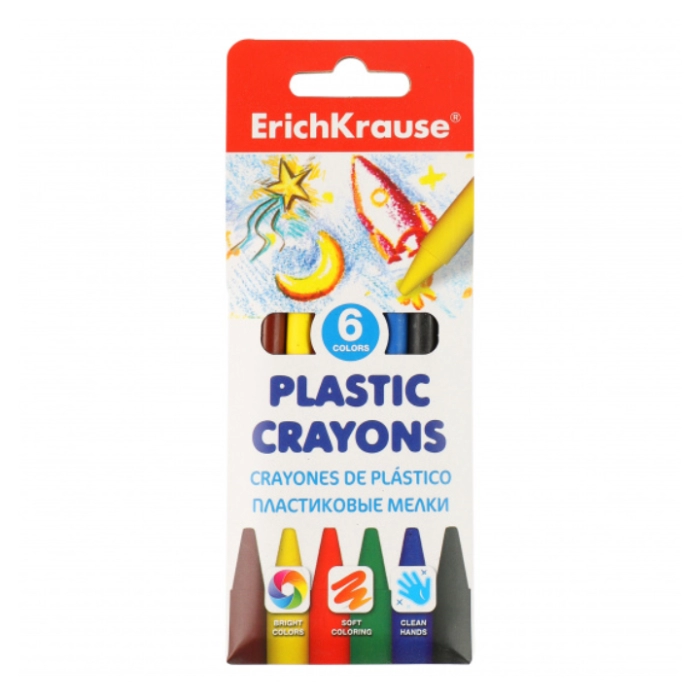 Յուղամատիտ ErichKrause 6 գույն 50525 ||Пастель масляная ErichKrause 6 цветов 50525 ||Crayons ErichKrause 6 colors 50525