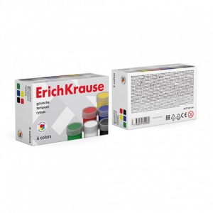 Գուաշ ErichKrause 6 գույն 17մլ 50543 ||Гуашь ErichKrause 6 цветов 17мл 50543 ||Gouache ErichKrause 6 colors 17ml 50543