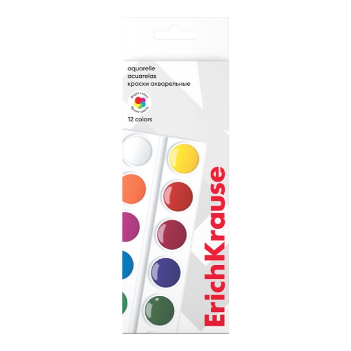 Ջրաներկ ErichKrause 12 գույն 53447 ||Краски акварельные ErichKrause 12 цветов 53447 ||Watercolor paints ErichKrause 12 colors 53447 