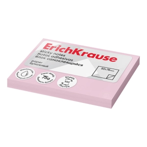 Թուղթ նշումի ինքնակպչուն ErichKrause 50x75մմ 100 թերթ 61684 ||Самоклеящаяся бумажная заметка ErichKrause 50x75мм 100 листов 61684 ||Sticky notes pink ErichKrause 50x75mm 100 sheets 61684
