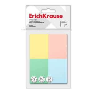 Թուղթ նշումի ինքնակպչուն ErichKrause 40х50մմ 4 գույն 400 թերթ 61711 ||Самоклеящаяся бумажная заметка ErichKrause 40х50мм 4 цвета 400 листов 61711 ||Sticky notes ErichKrause 40х50mm 4 colors 400 sheets 61711
