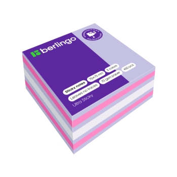 Թուղթ նշումի ինքնակպչուն Berlingo Ultra Sticky 3 գույն 75х75մմ 40201 