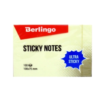 Թուղթ նշումի Berlingo Ultra Sticky ինքնակպչուն 10x7,5 սմ 100 թերթ 