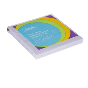 Թուղթ նշումի Attache Bright Colours ինքնակպչուն 7,6x7,6 սմ 100 թերթ 